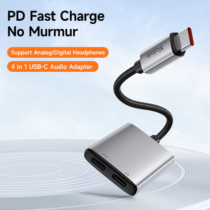 Audio adaptér USB-C - USB-C / USB-C McDodo CA-5570 Wales, Sivý