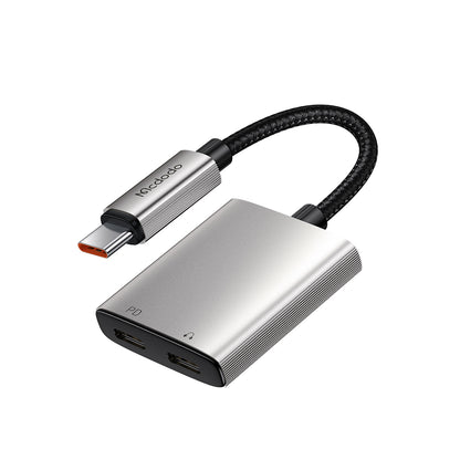 Audio adaptér USB-C - USB-C / USB-C McDodo CA-5570 Wales, Sivý