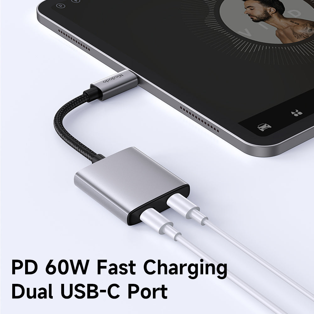 Audio adaptér USB-C - USB-C / USB-C McDodo CA-5570 Wales, Sivý