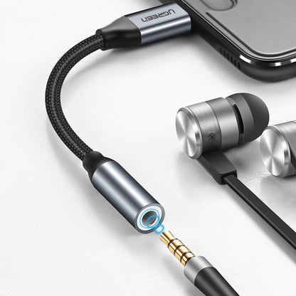 Audio adaptér USB-C - 3.5mm UGREEN AV142, Sivý