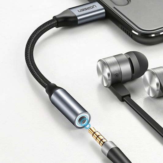 Audio adaptér USB-C - 3.5mm UGREEN AV142, Sivý