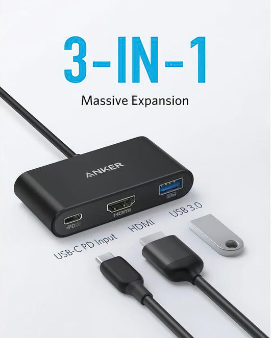 Audio a Video Adaptér USB-C - USB-C / HDMI / USB-A Anker PowerExpand, Čierny A8339HA1