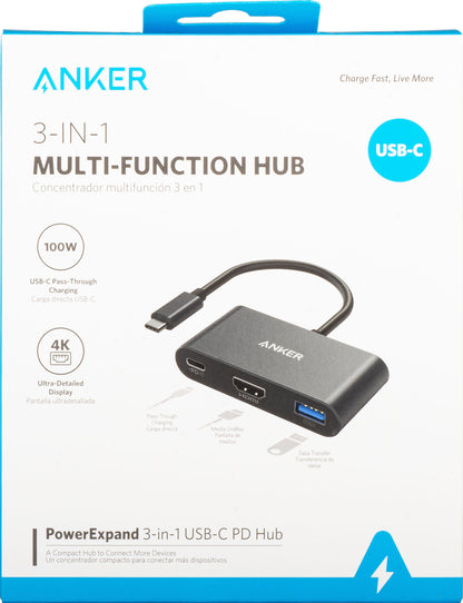 Audio a Video Adaptér USB-C - USB-C / HDMI / USB-A Anker PowerExpand, Čierny A8339HA1