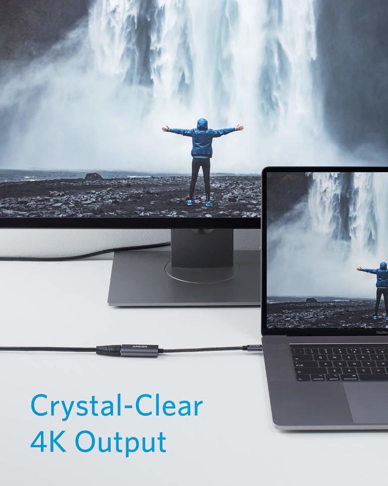 Audio a Video Adaptér USB-C - HDMI Anker 310, Sivý A83120A2