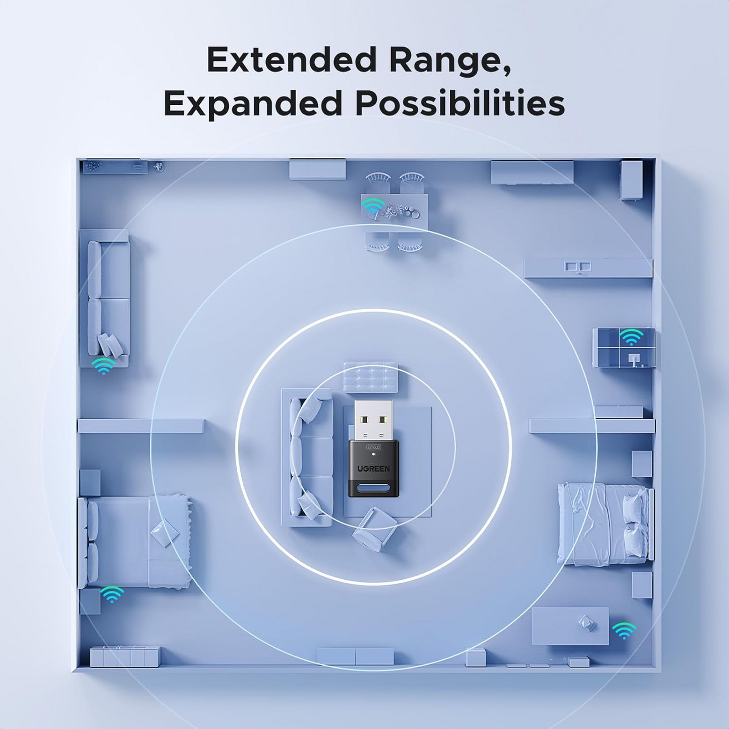 Bluetooth USB adaptér UGREEN CM748 (75073), Čierny
