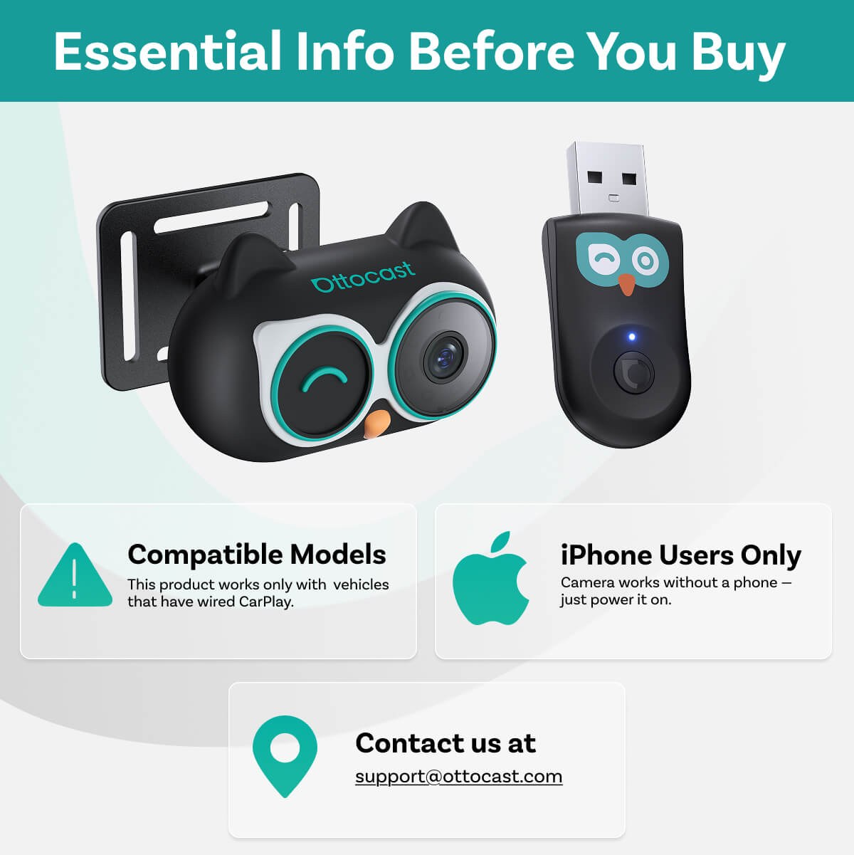 Adaptér Carplay Auto Ottocast Cabin Care pre Apple iPhone Series CA520-T