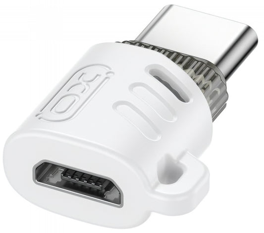 Adaptér na dáta a nabíjanie microUSB - USB-C XO Design NB256G, Biela
