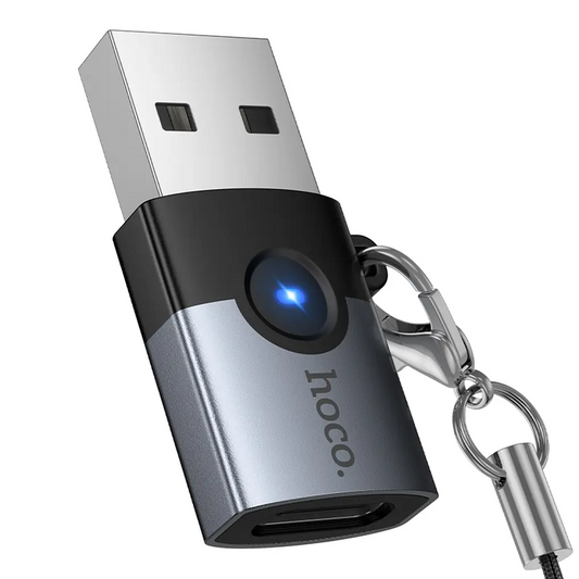 USB-C - USB-A dátový a nabíjací adaptér HOCO UA46B, sivý