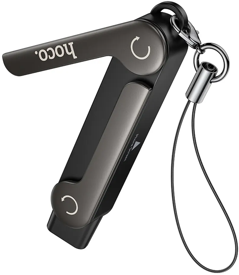 USB-C dátový a nabíjací adaptér - USB-C HOCO UA47A, čierny