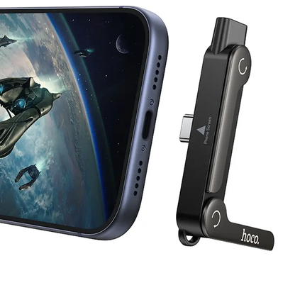 USB-C dátový a nabíjací adaptér - USB-C HOCO UA47A, čierny