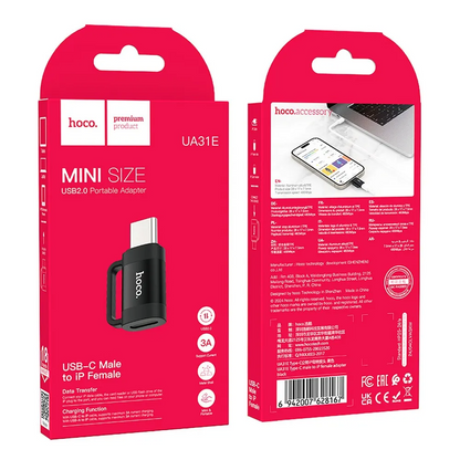 Adaptér na dáta a nabíjanie Lightning - USB-C HOCO UA31E, Čierny