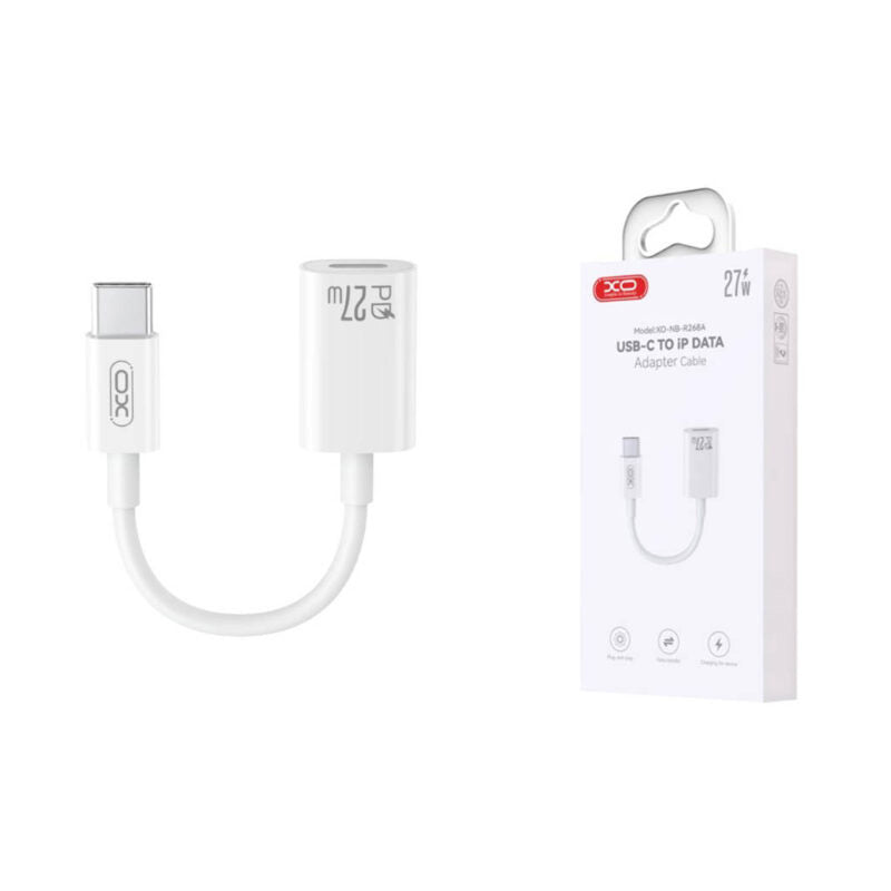 Adaptér pre dáta a nabíjanie USB-C - Lightning XO Design NB-R268A, Biela