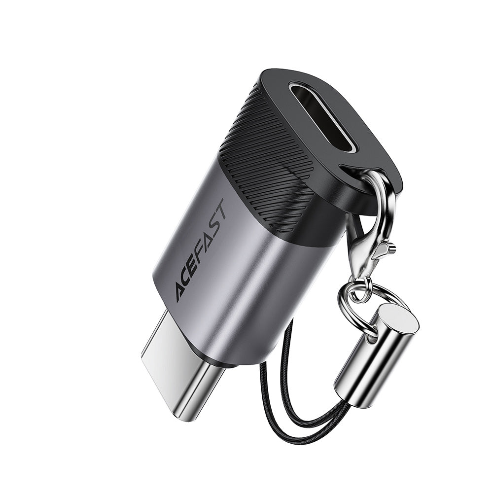 Adaptér pre dáta a nabíjanie Lightning - USB-C Acefast J19, Sivý