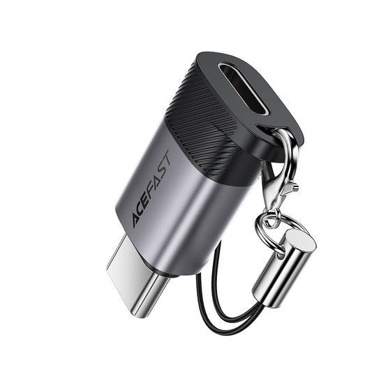 Adaptér pre dáta a nabíjanie Lightning - USB-C Acefast J19, Sivý