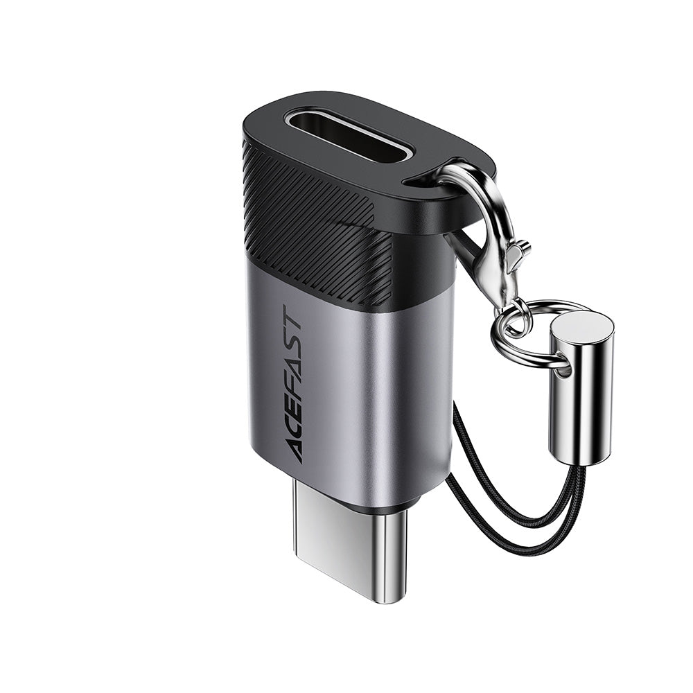 Adaptér pre dáta a nabíjanie Lightning - USB-C Acefast J19, Sivý