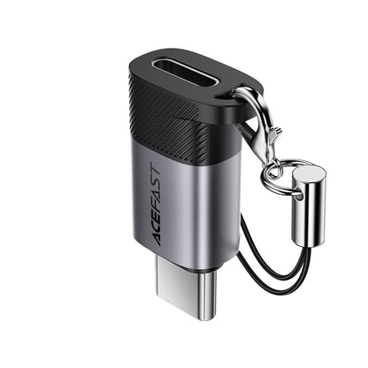 Adaptér pre dáta a nabíjanie Lightning - USB-C Acefast J19, Sivý
