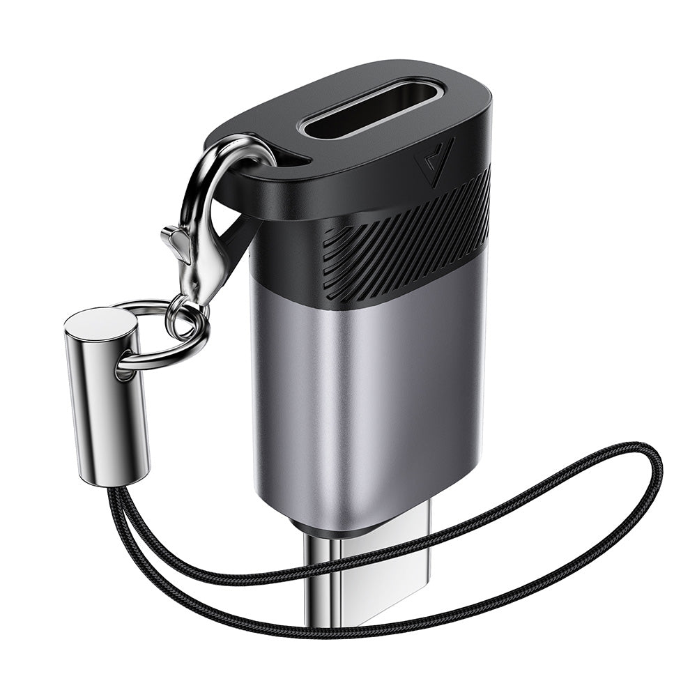 Adaptér pre dáta a nabíjanie Lightning - USB-C Acefast J19, Sivý