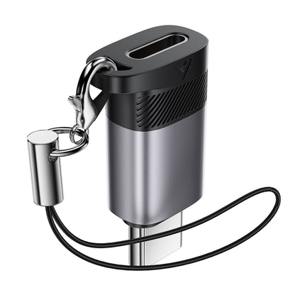 Adaptér pre dáta a nabíjanie Lightning - USB-C Acefast J19, Sivý