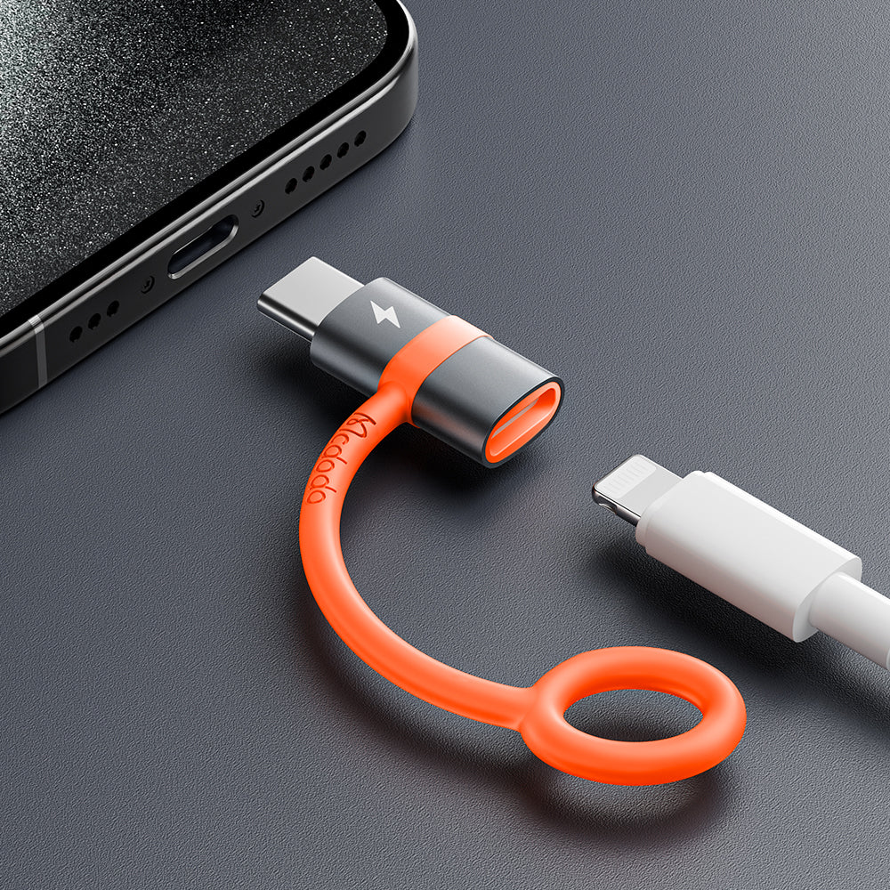 Adaptér pre dáta a nabíjanie Lightning - USB-C McDodo OT-5530, Sivý