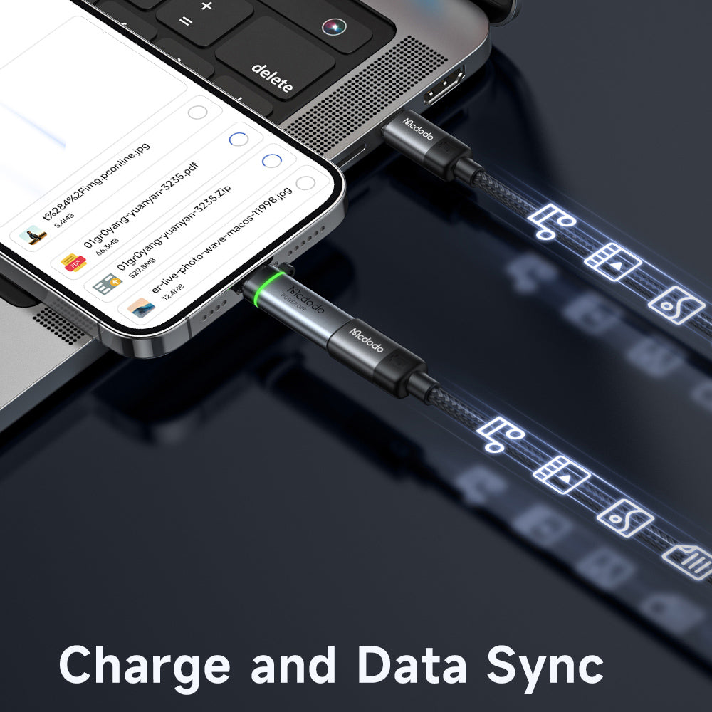 Adaptér pre dáta a nabíjanie Lightning - USB-C McDodo OT-6010 Power Off, čierny