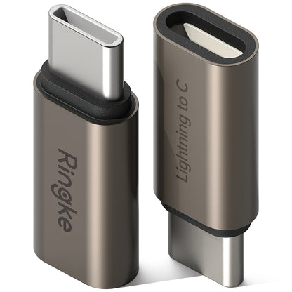 Adaptér pre dáta a nabíjanie Lightning - USB-C Ringke, Hnedý, Sada 2 kusy