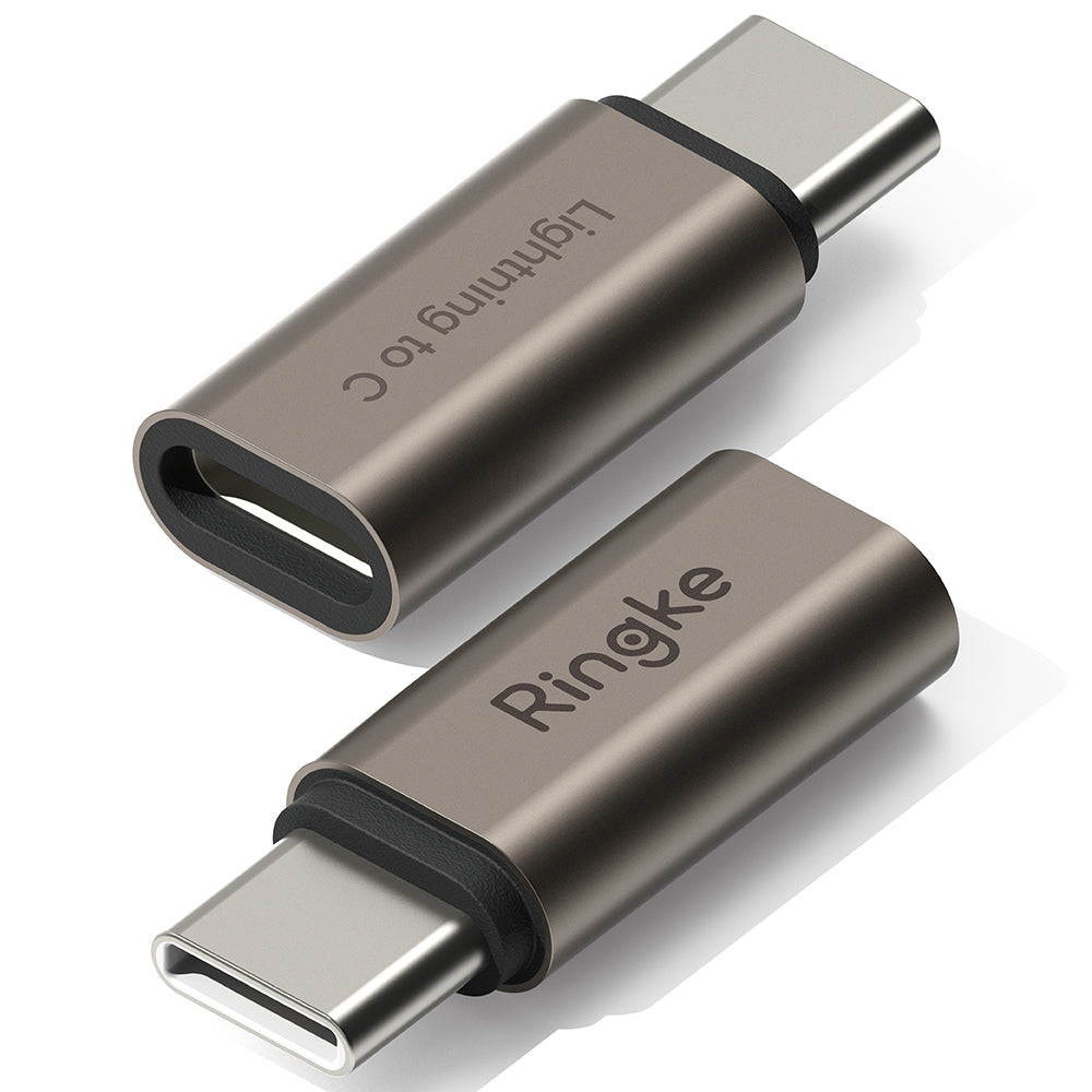 Adaptér pre dáta a nabíjanie Lightning - USB-C Ringke, Hnedý, Sada 2 kusy