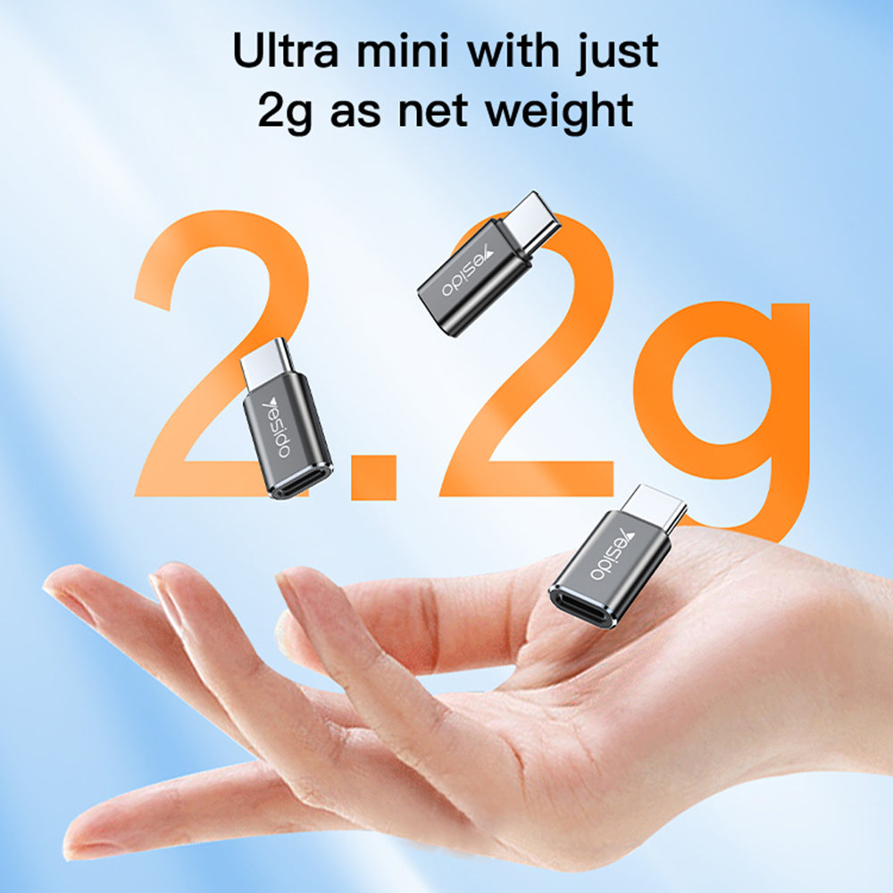Adaptér na dáta a nabíjanie Lightning - USB-C Yesido GS22, Sivý