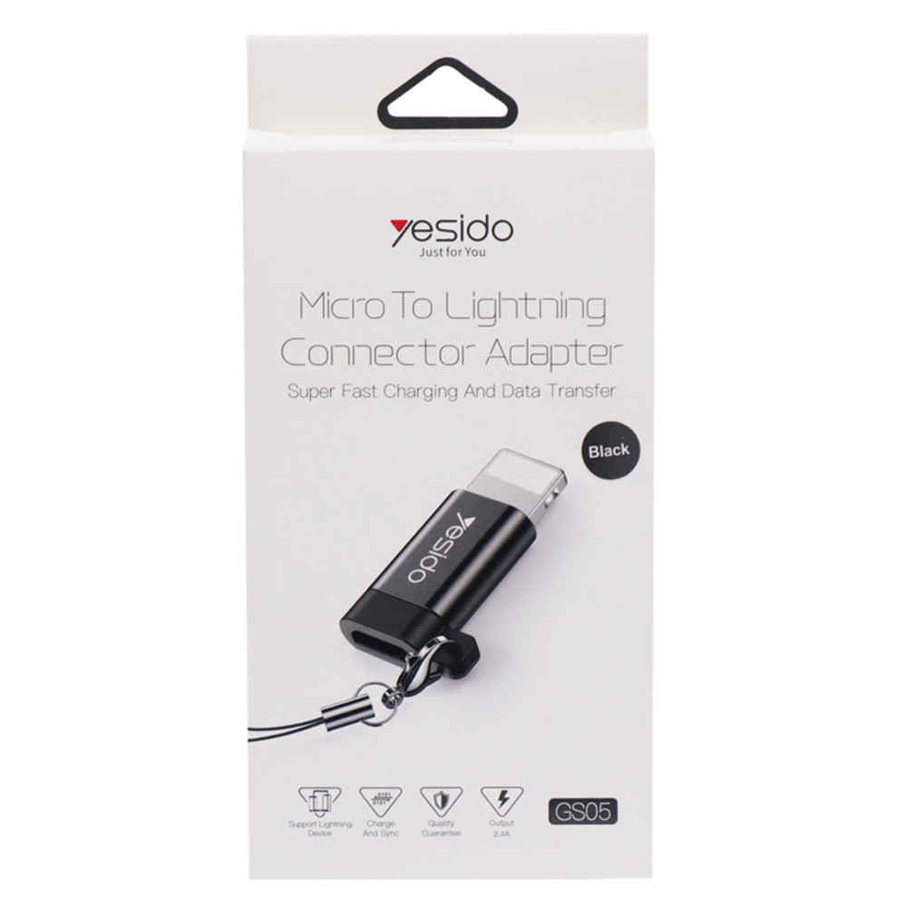 Adaptér pre dáta a nabíjanie microUSB - Lightning Yesido GS05, čierny