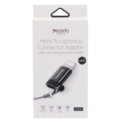 Adaptér pre dáta a nabíjanie microUSB - Lightning Yesido GS05, čierny