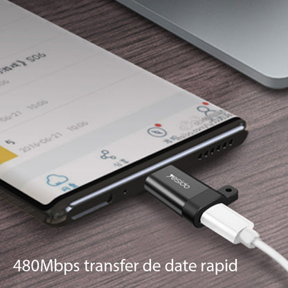 Adaptér pre dáta a nabíjanie microUSB - USB-C Yesido GS04, čierny