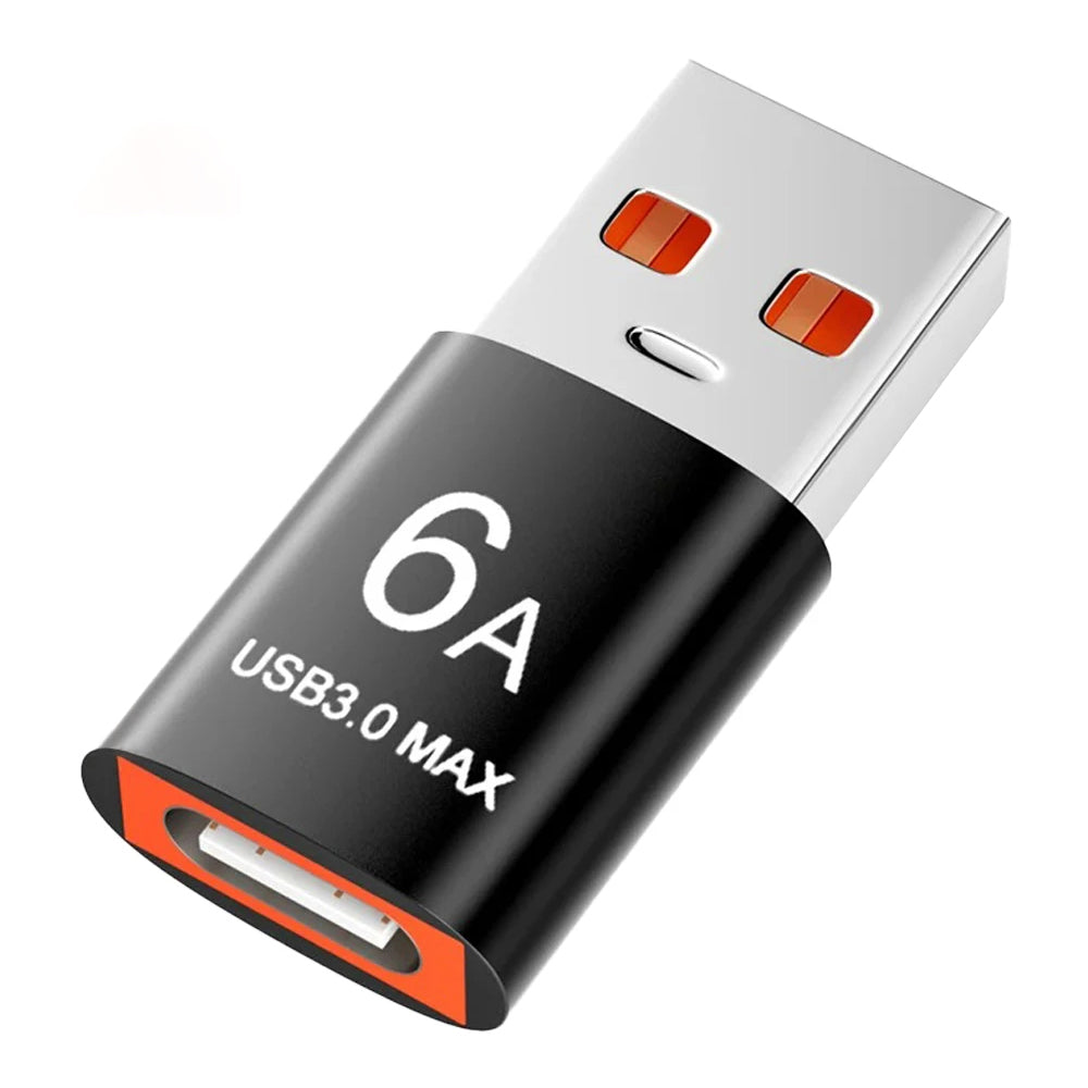 Adaptér pre dáta a nabíjanie USB-C - USB-A Techsuit A5 HyperPort, Čierno Oranžový