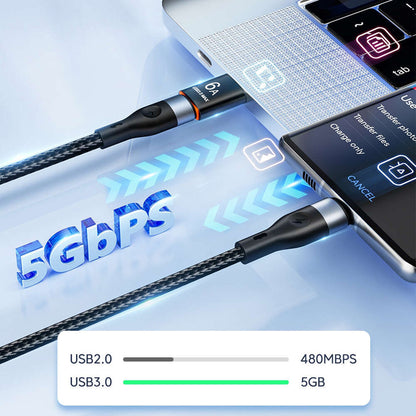 Adaptér pre dáta a nabíjanie USB-C - USB-A Techsuit A5 HyperPort, Čierno Oranžový