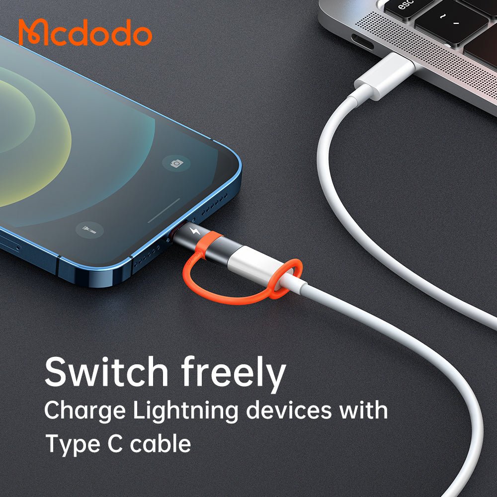 Adaptér na dáta a nabíjanie USB-C - Lightning McDodo OT-0510, Sivý