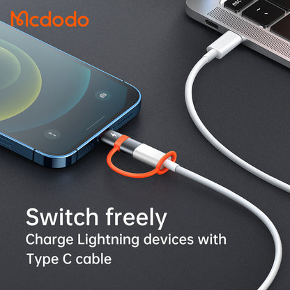 Adaptér na dáta a nabíjanie USB-C - Lightning McDodo OT-0510, Sivý