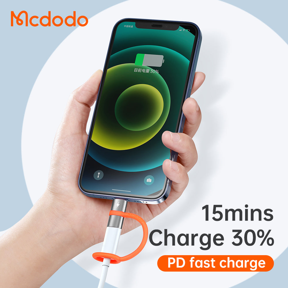 Adaptér na dáta a nabíjanie USB-C - Lightning McDodo OT-0510, Sivý
