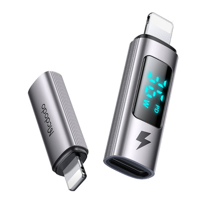 Adaptér pre dáta a nabíjanie USB-C - Lightning McDodo OT-6100 Wales Display, čierny