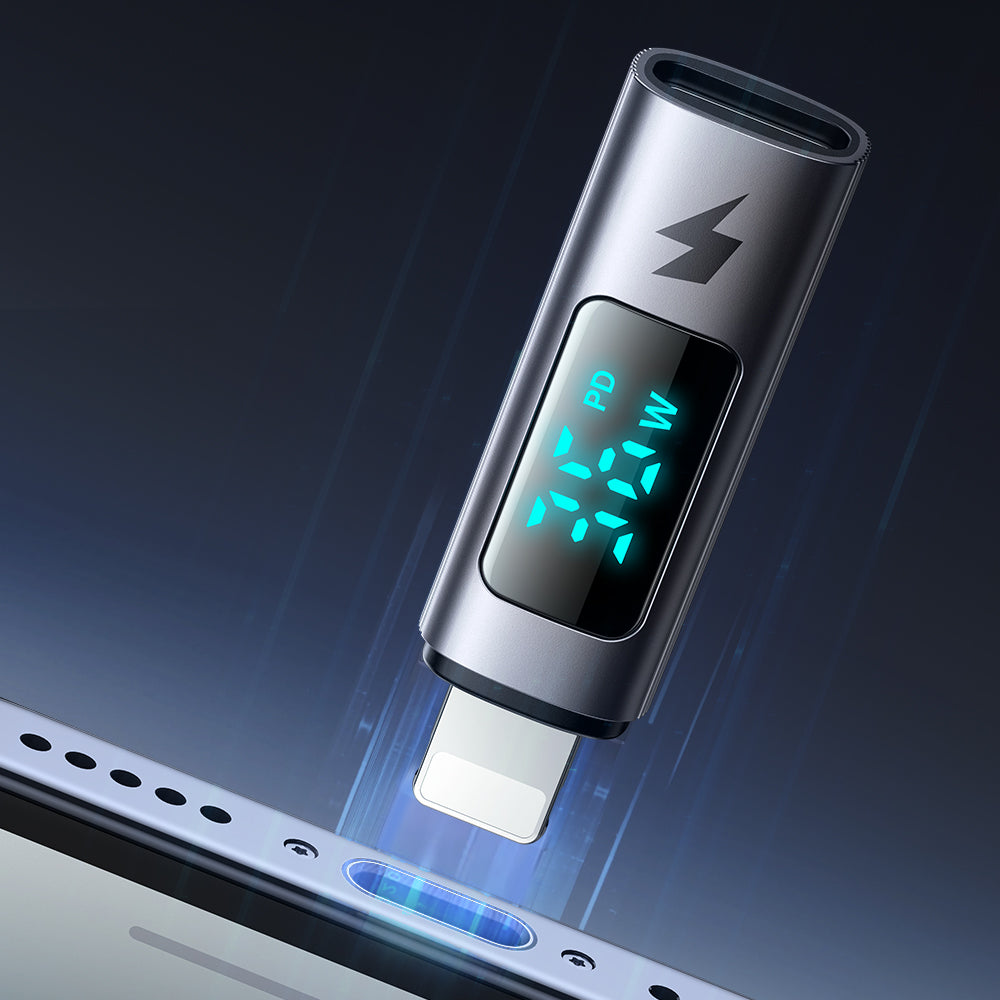 Adaptér pre dáta a nabíjanie USB-C - Lightning McDodo OT-6100 Wales Display, čierny