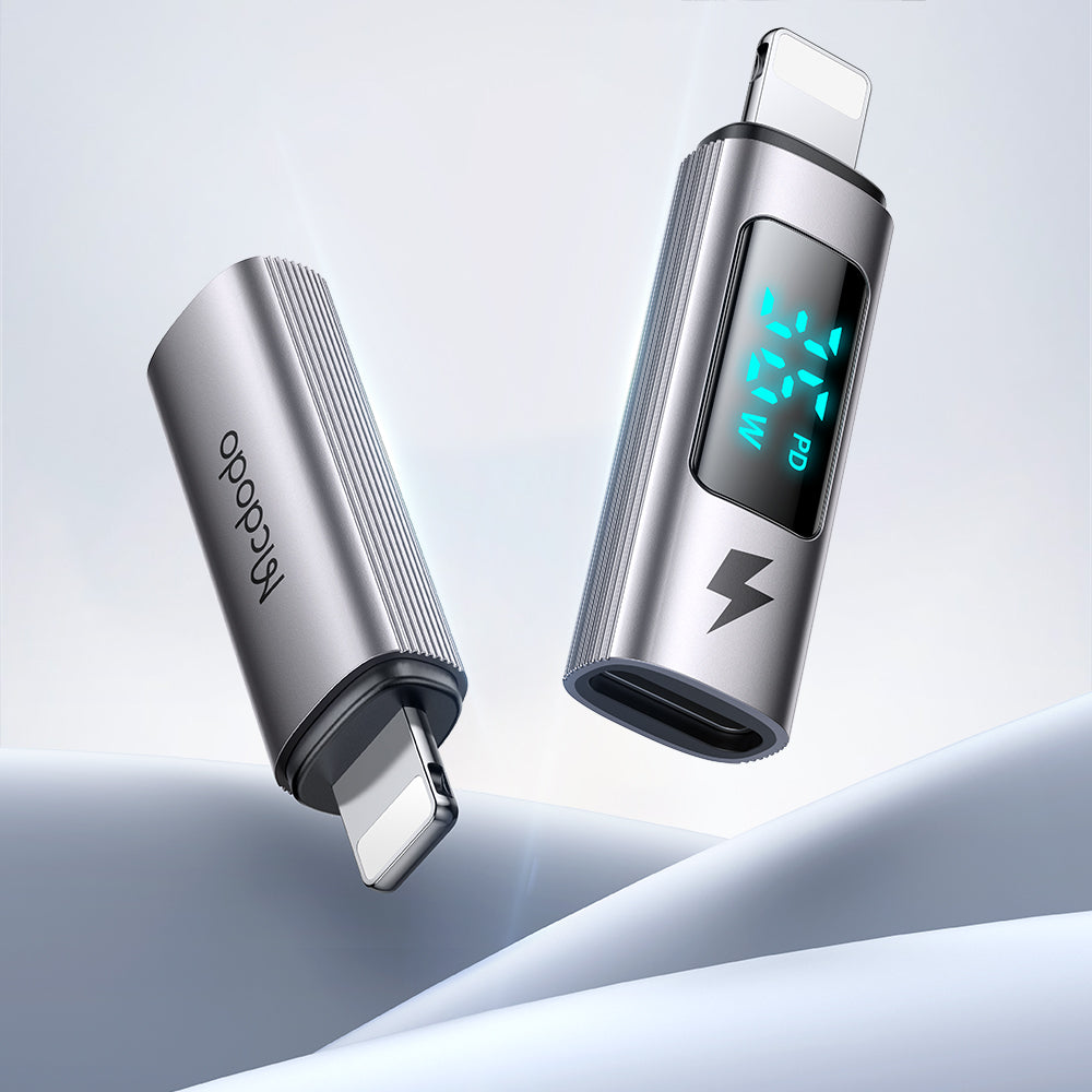 Adaptér pre dáta a nabíjanie USB-C - Lightning McDodo OT-6100 Wales Display, čierny