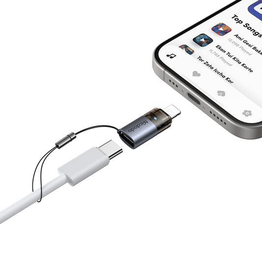Adaptér pre dáta a nabíjanie USB-C - Lightning McDodo OT-7630, čierny