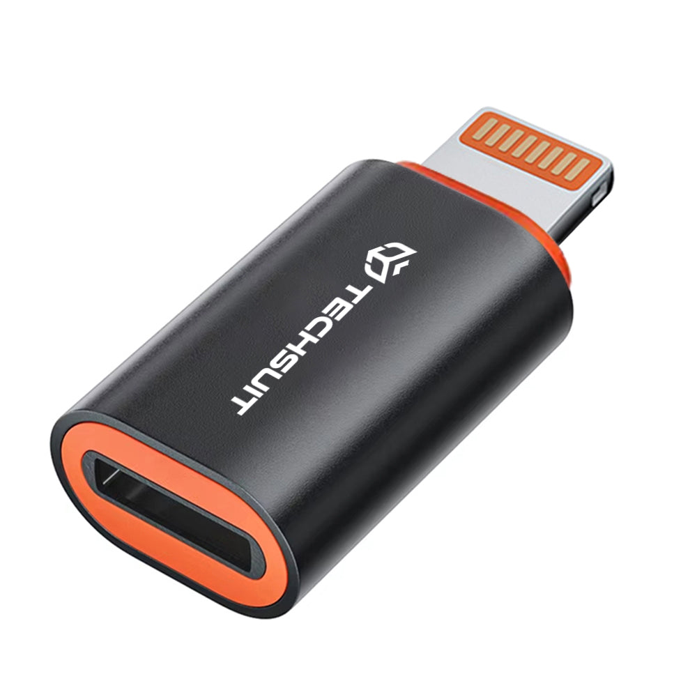 Adaptér pre dáta a nabíjanie USB-C - Lightning Techsuit A3 HyperPort, Čierno Oranžový
