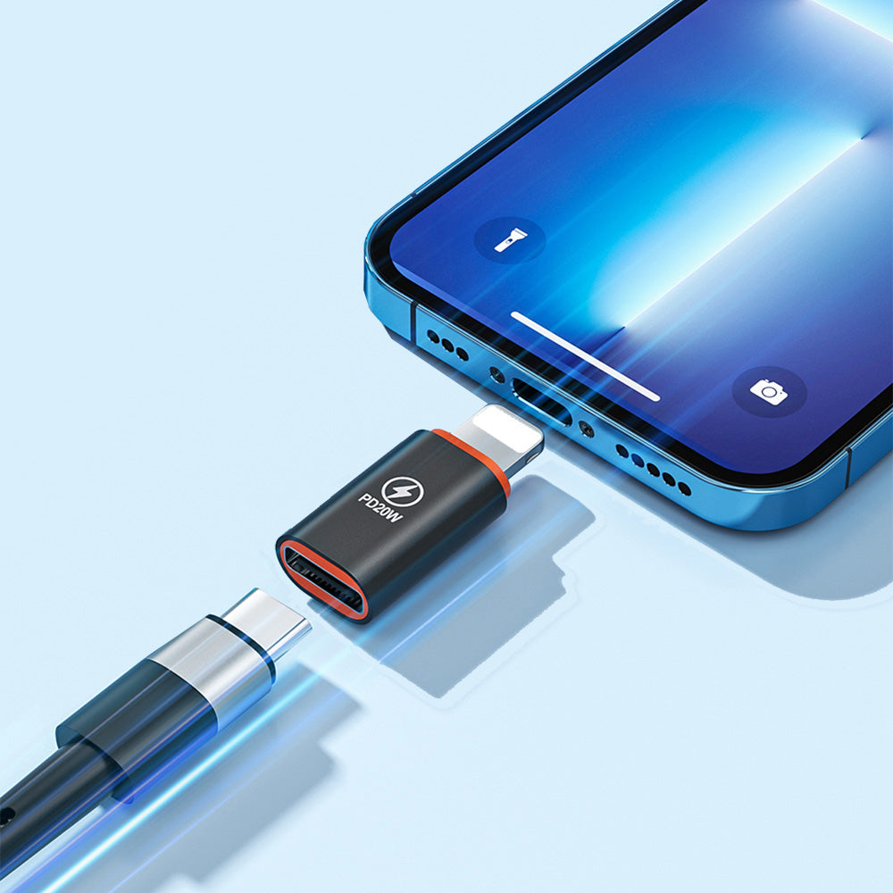 Adaptér pre dáta a nabíjanie USB-C - Lightning Techsuit A3 HyperPort, Čierno Oranžový