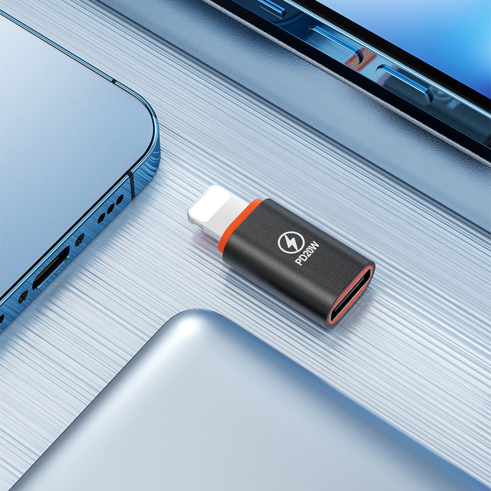 Adaptér pre dáta a nabíjanie USB-C - Lightning Techsuit A3 HyperPort, Čierno Oranžový
