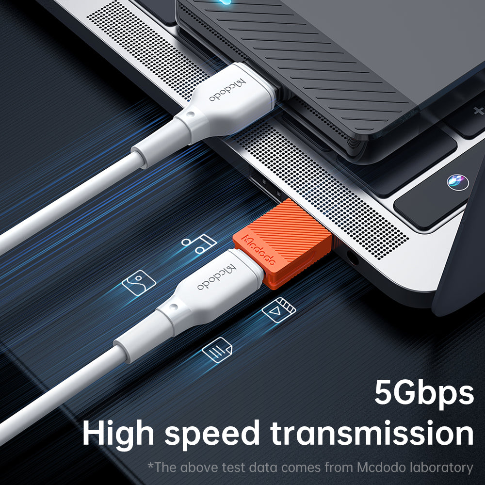 Adaptér na dáta a nabíjanie USB-C - USB-A McDodo OT-6550, Oranžový