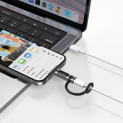 Adaptér pre dáta a nabíjanie USB-C - USB-C McDodo OT-2620 Pigeon Display, čierny