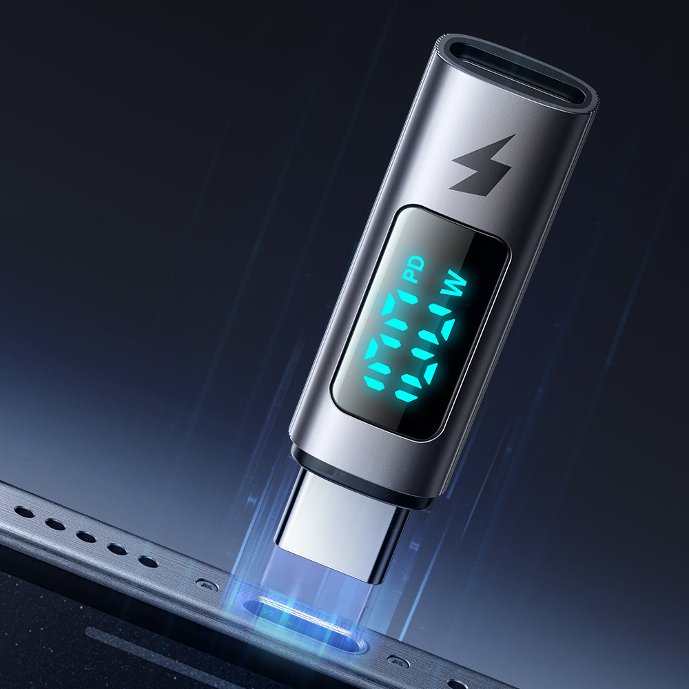 Adaptér pre dáta a nabíjanie USB-C - USB-C McDodo OT-6090 Wales Display, čierny