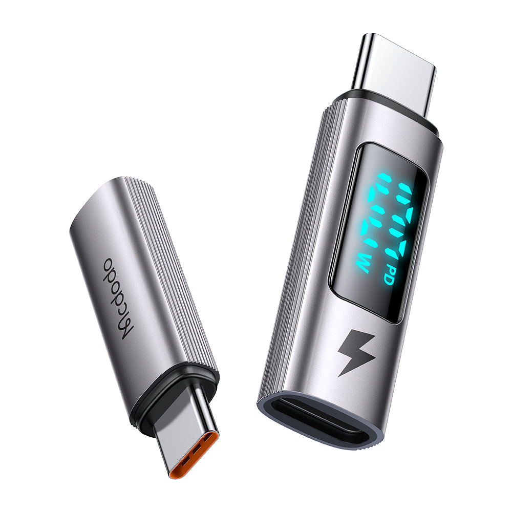 Adaptér pre dáta a nabíjanie USB-C - USB-C McDodo OT-6090 Wales Display, čierny
