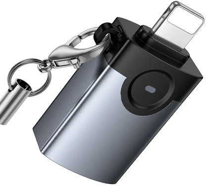 Adaptér OTG Lightning - USB-A HOCO UA46, Sivý