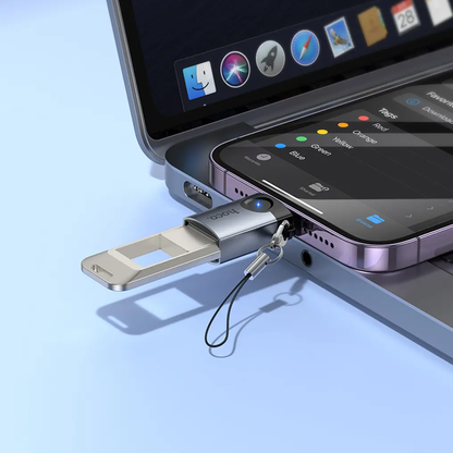 Adaptér OTG Lightning - USB-A HOCO UA46, Sivý
