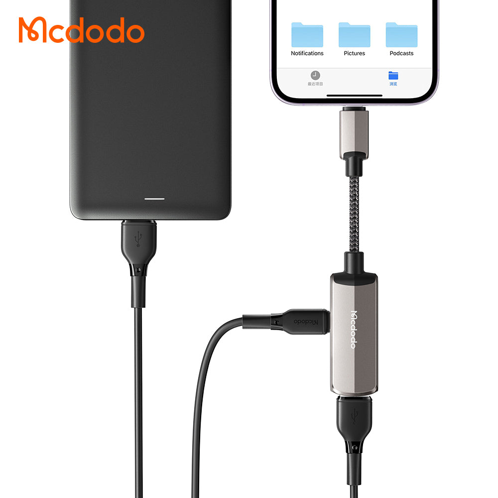 Adaptér OTG Lightning - USB-A McDodo CA-2690, Sivý