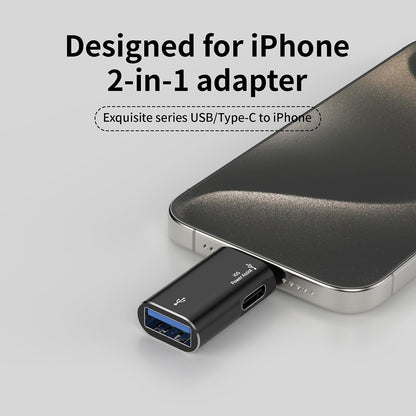 Adaptér OTG Lightning - USB-A Techsuit A18 AluVoltX, Čierny